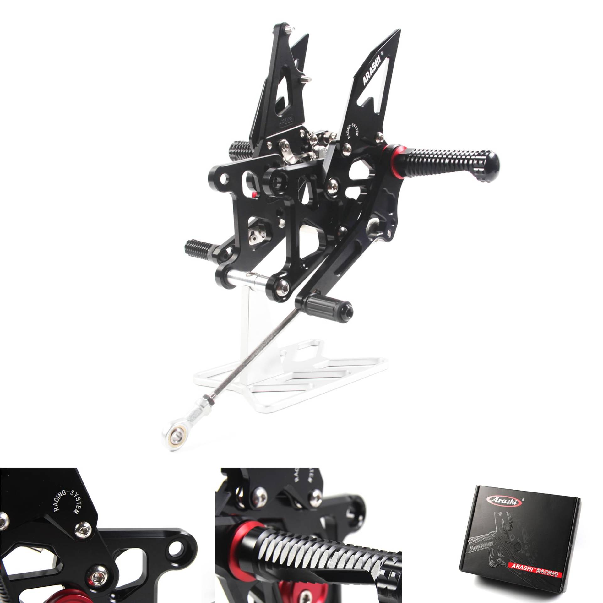 (Version2.0) Verstellbare Rearsets für CBR250R 2011-2022 Hintere Sets Fußrasten Fußbretter Zubehör CBR 250 CBR250 R 250R Schwarz 2013 2014 2015 2016 2017 2018 2018 2018 19 kg von ArashiMoto