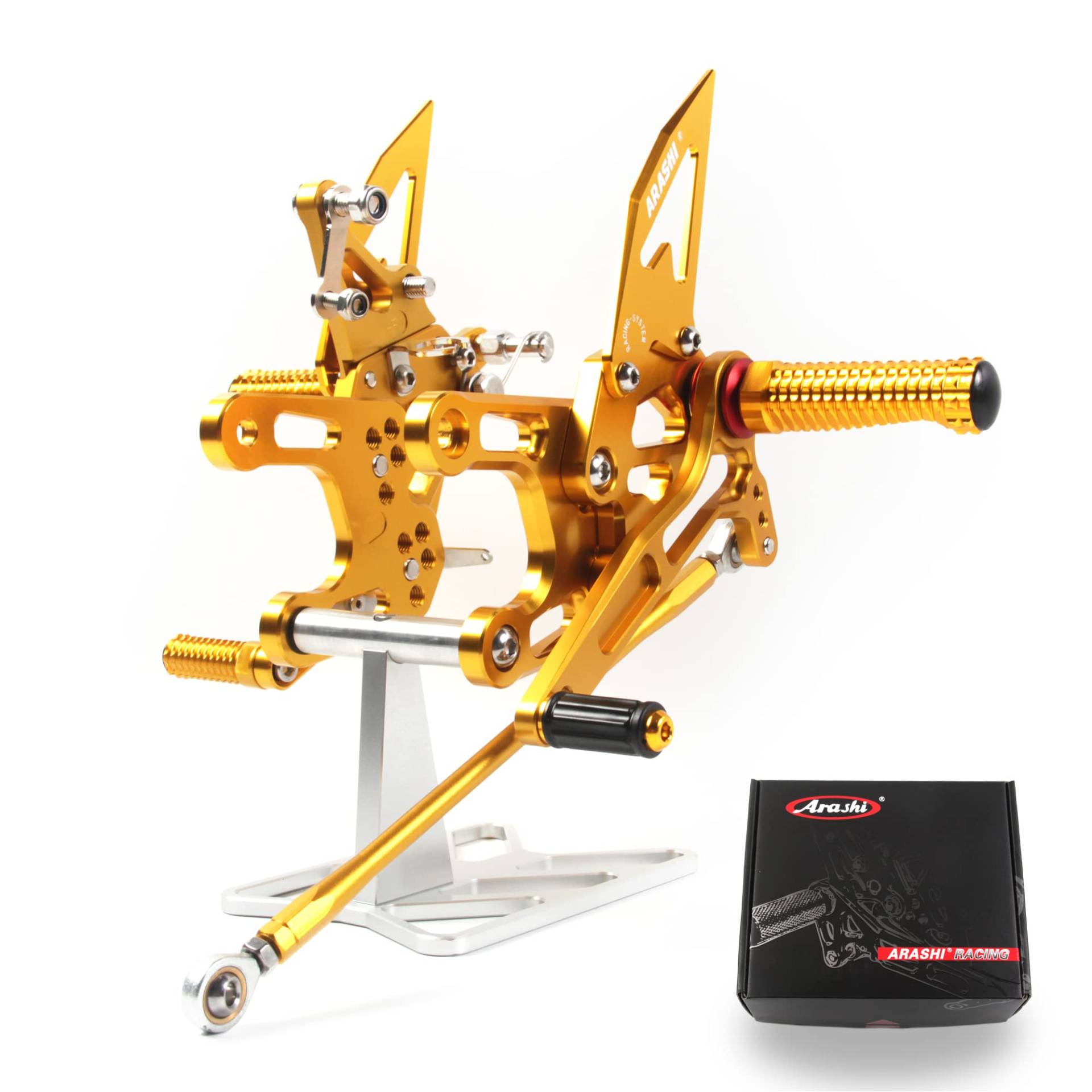 (Version2.0) Verstellbare Rearsets für CBR650R/CB650R/CBR650F 2019-2023 Hintere Sets Fußrasten Fußbretter Zubehör CBR 650R CB 650 R Gold 19 20 21 von ArashiMoto