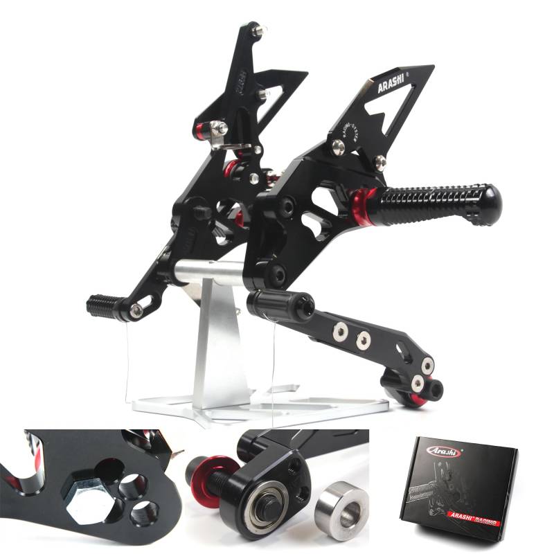 (Version2.0) Verstellbare Rearsets für Suzuki GSXR 1000 2009-2016 Hintere Sets Fußrasten Zubehör GSX-R1000 GSX-R 1000 GSXR1000 Schwarz 2010 2011 2012 2013 2014 2014 200 15 kg von ArashiMoto
