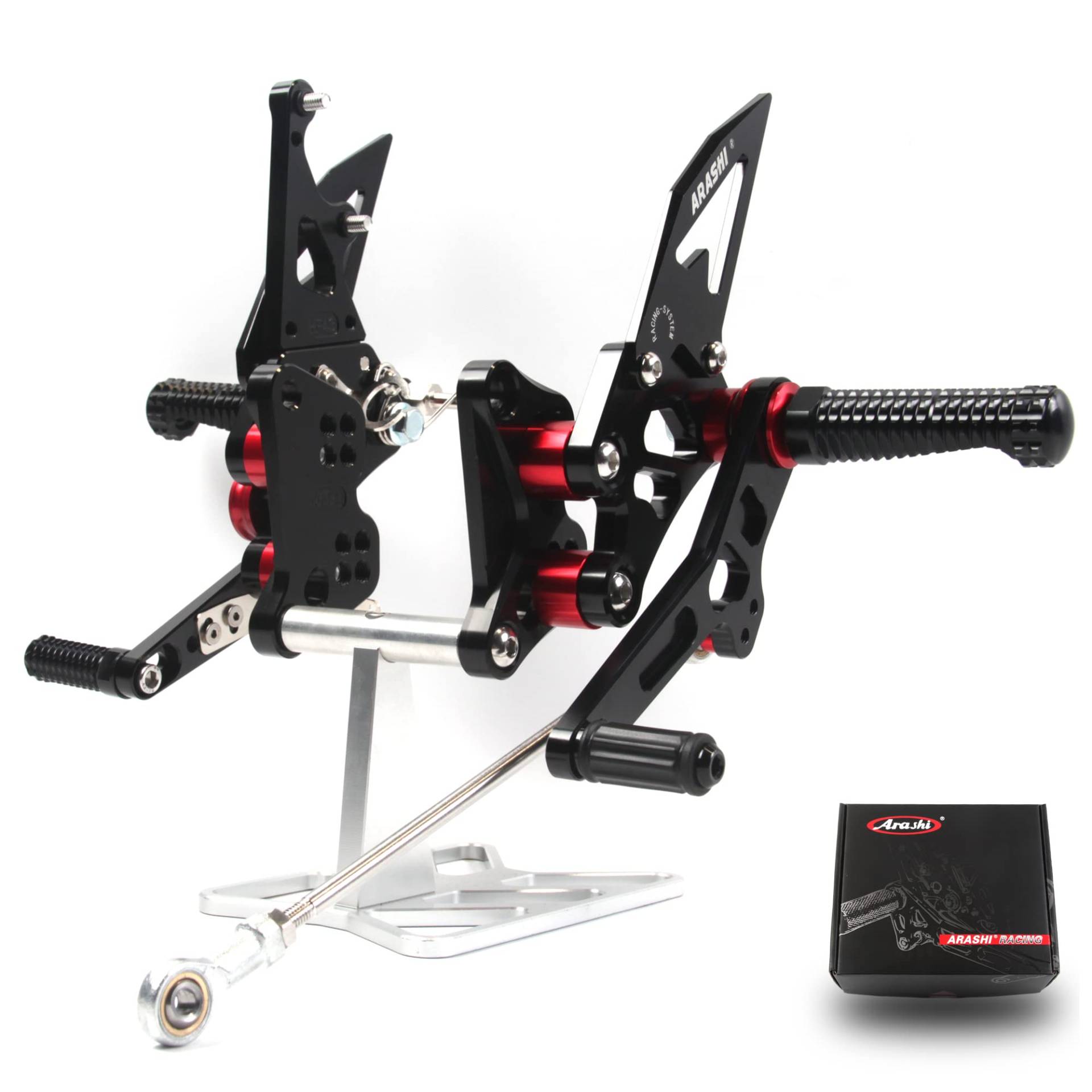 (Version2.0) Verstellbare Rearsets für Suzuki Hayabusa GSXR 1300 2008-2020 Gen 2 Hintere Sets Zubehör Fußrasten Fußrasten Fußrasten GSXR1300 GSX-R 1300 Schwarz 2014 2015 2016 2017 2018 von ArashiMoto