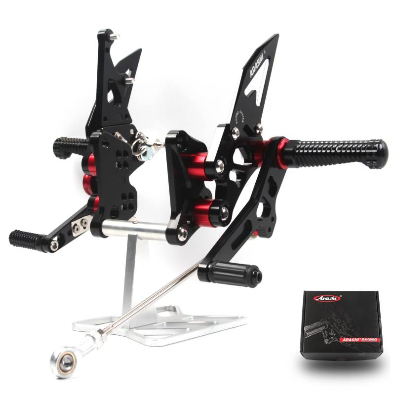 (Version2.0) Verstellbare Rearsets für Suzuki Hayabusa GSXR 1300 2008-2020 Gen 2 Hintere Sets Zubehör Fußrasten Fußrasten Fußrasten GSXR1300 GSX-R 1300 Schwarz 2014 2015 2016 2017 2018 von ArashiMoto
