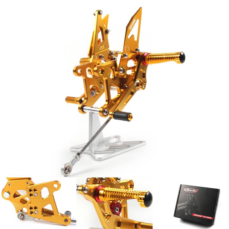 (Version2.0) Verstellbare Rückrasten für CBR250R 2011-2022 Hintere Sets Fußrasten Fußrasten Fußrasten Fußbretter Zubehör CBR 250 CBR250 R 250R Gold 2013 2014 2015 2016 2017 2018 2018 2018 19 kg von ArashiMoto