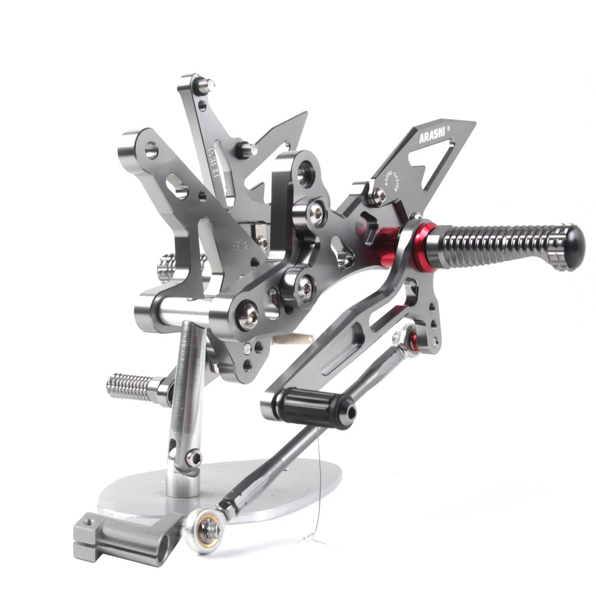 (Version2.2) Verstellbare Rearsets für Ninja 250 2018-2023/Ninja 500&Z500 2024/Z250 2019-2022 Hecksets Zubehör Z400 Fußrasten Fußbretter Grau 2019 2020 von ArashiMoto