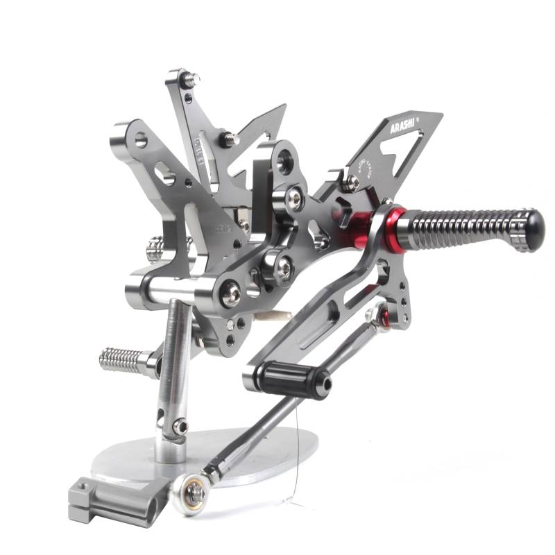 (Version2.2) Verstellbare Rearsets für Ninja 250 2018-2023/Ninja 500&Z500 2024/Z250 2019-2022 Hecksets Zubehör Z400 Fußrasten Fußbretter Grau 2019 2020 von ArashiMoto