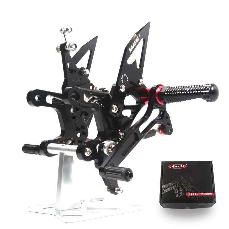 Konerstone (Version 2.0) Verstellbare Hinterradsätze für Ninja ZX10R ZX-10R ZX1000 (nur QS) 2021-2023 ABS inklusive Hinterrad-Sets Fußrasten Fußbretter Zubehör Schwarz 2022 von ArashiMoto