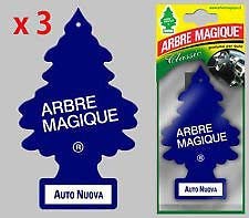 3 Drei Wunderbaum Mono, Lufterfrischer Auto, Duft Auto neue, auf Basis von Reiner Zellulose, Duft Verlängerte für 7 Wochen, von Arbre Magique