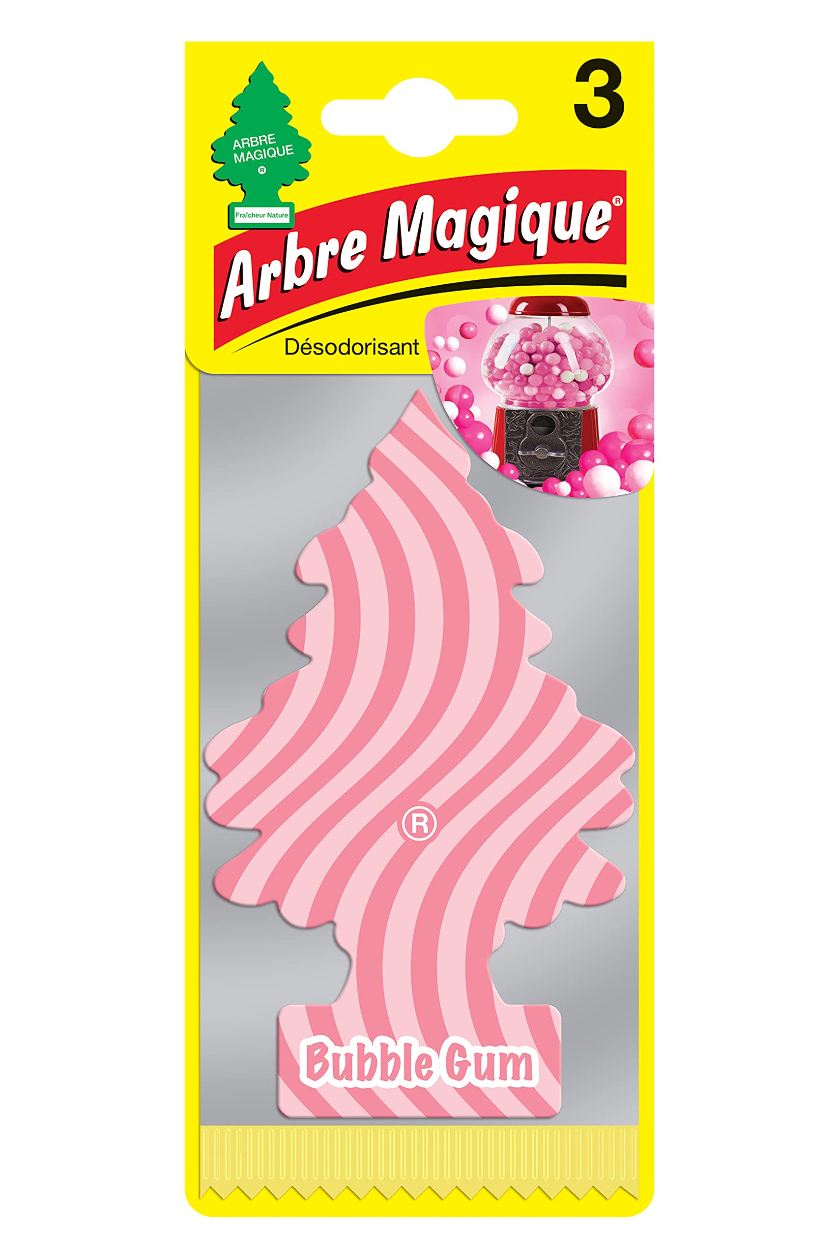 Arbre Magique 3er-Set Kiefern-Kaugummi-Lufterfrischer Superlanganhaltender Duft für Auto, Haus, Büro, etc. von Arbre Magique
