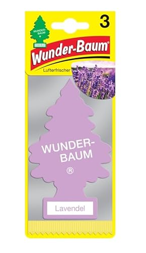 WUNDER-BAUM Auto-Lufterfrischer I Anhänger für langanhaltenden Duft im Auto oder zu Hause I Lavendel, 3 Stück von WUNDER-BAUM