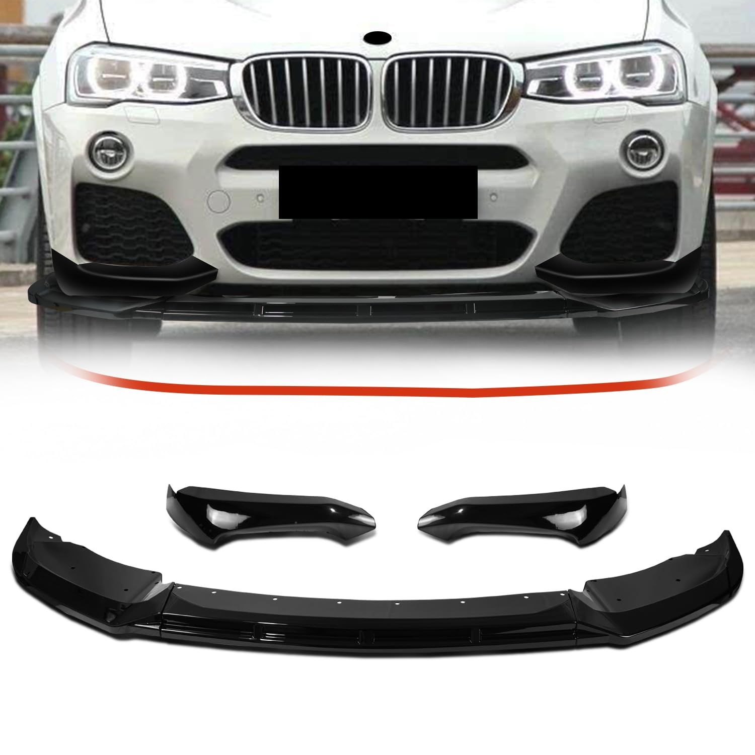 Archaic Frontspoilerlippe kompatibel mit BMW X3 F25 X4 F26 2015-2017 LCI M Sport Lippenspoiler, Splitter Unterkinnspoiler Body Kit F25 F26 M Sport Sport Archaic Frontspoilerlippe kompatibel mit BMW X3 F25 X4 F26 2015-2017 LCI M Sport Lippenspoiler, Splitter Unterkinnspoiler Body Kit F25 F26 M Sport Sport von Archaic