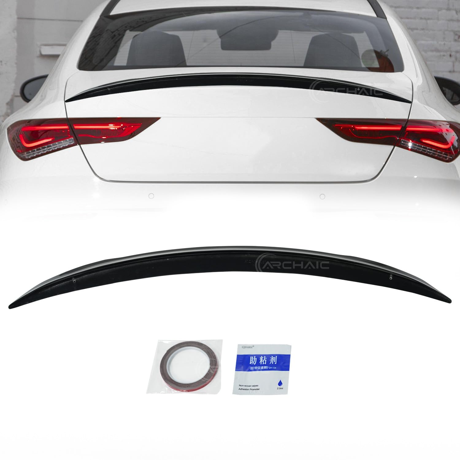 Archaic Heckspoiler Kompatibel für Mercedes-Benz CLA 220 C118 2019-2024, AMG CLA Heckdachspoiler, ABS Heckflügelspoiler Zubehör außen mit doppelseitigem Klebeband von Archaic