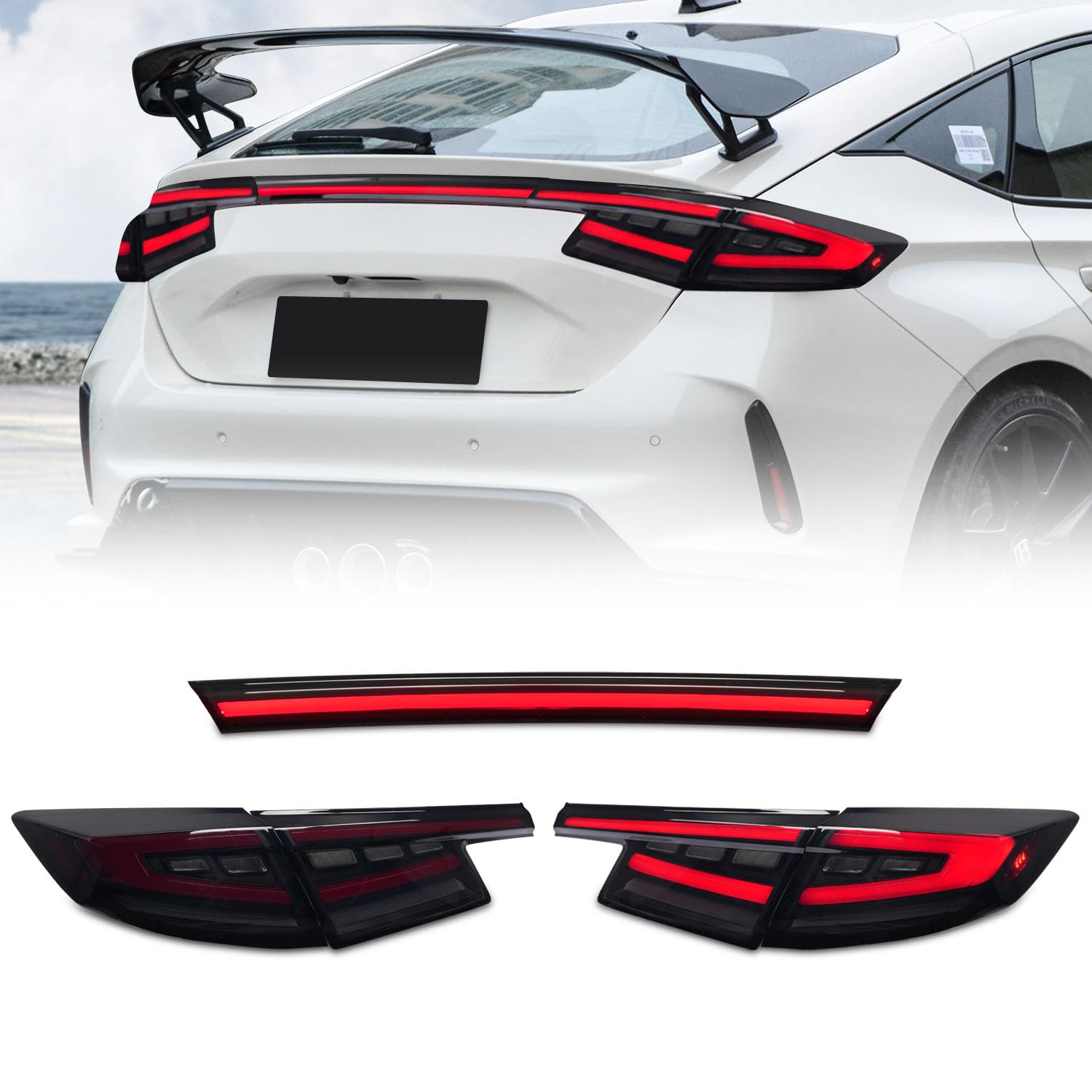 Archaic Rückleuchten kompatibel mit 11th Gen Honda Civic 2022-2025 Hatchback Type-R FL1 FL2 FL4 FL5,Animation DRL Archaic Rückleuchten kompatibel mit 11th Gen Honda Civic 2022-2025 Hatchback Type-R FL1 FL2 FL4 FL5,Animation DRL von Archaic
