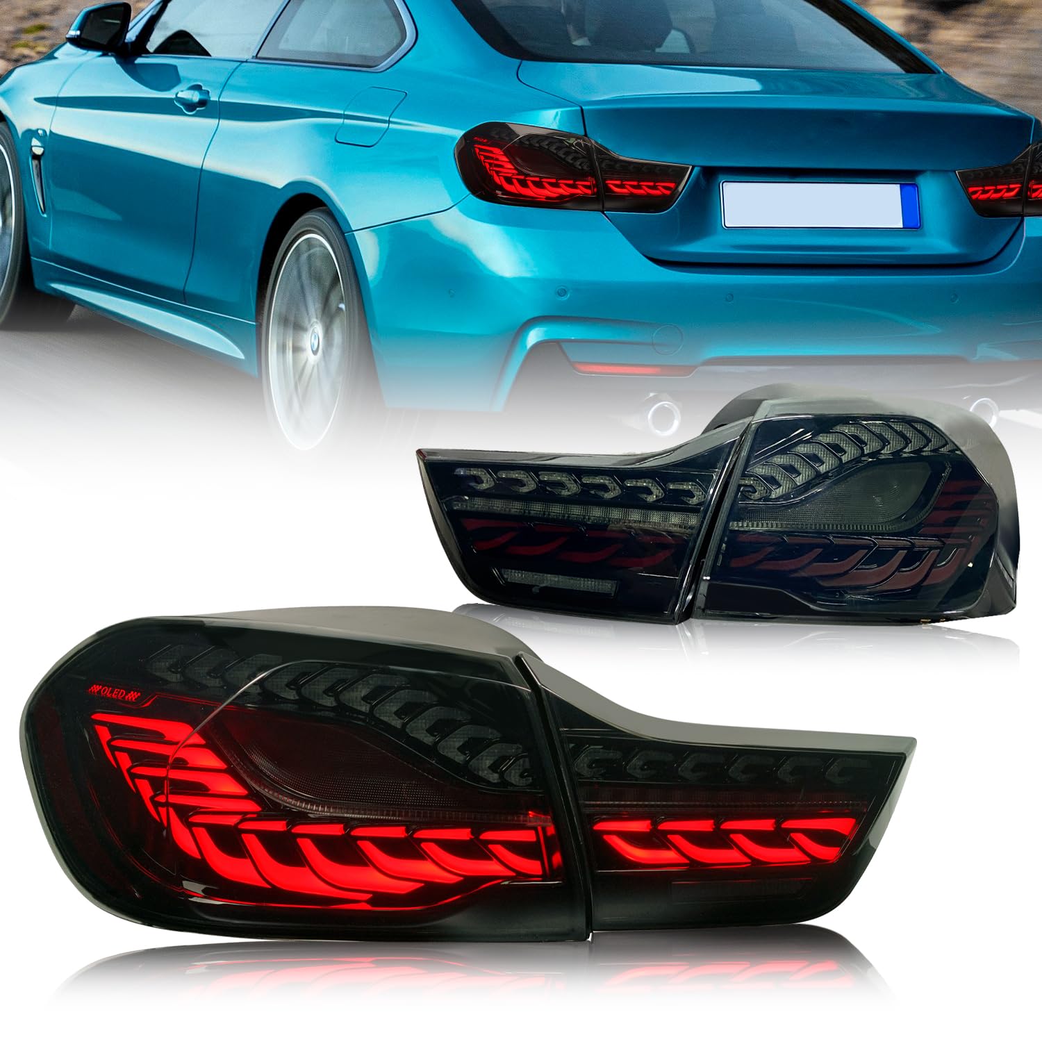 Archaic Rückleuchten kompatibel mit BMW 4 Series M4 F32 F33 F82 F36 F82 F83 Sedan/Convertible/Coupe 2014-2020, mit Animation DRL,Geräuchert,mit E-Prüfzeichen Archaic Rückleuchten kompatibel mit BMW 4 Series M4 F32 F33 F82 F36 F82 F83 Sedan/Convertible/Coupe 2014-2020, mit Animation DRL,Geräuchert,mit E-Prüfzeichen von Archaic