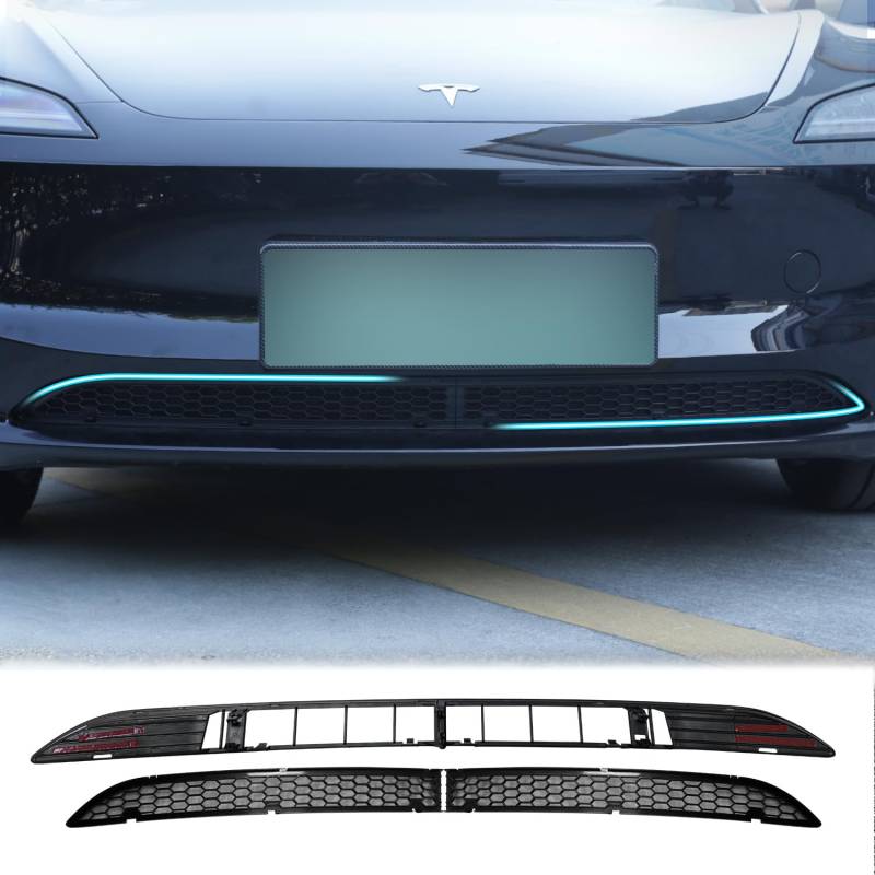 Arcoche Frontgrill-Netzgittereinsätze für 2025 02024 Tesla Model 3 Highland, Lufteinlassgitterschutz, Stoßstangengitter-Gitterabdeckung für Tesla Model 3 Highland-Zubehör, integriert von Arcoche