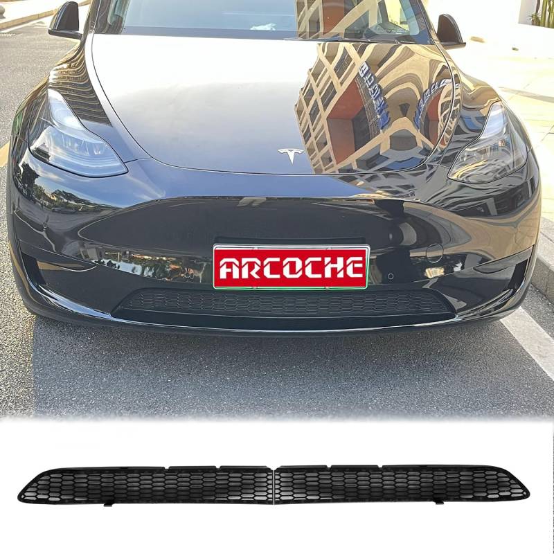 Arcoche Frontgrill-Netzgittereinsätze für Tesla Model 3 2016–2023, Lufteinlassgitterschutz, Stoßstangengittergitterabdeckung von Tesla Model 3 Zubehör von Arcoche