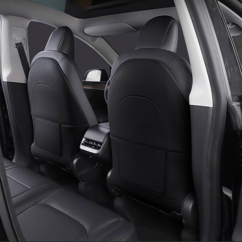 Arcoche Model Y Rücksitzschutz für Tesla Autositz Zurück Abdeckung Zubehör für Model 3 Y S X Leder Kick Mats Anti-Fußabdruck Anti-Scratch mit Aufbewahrungstasche 2 PCS von Arcoche