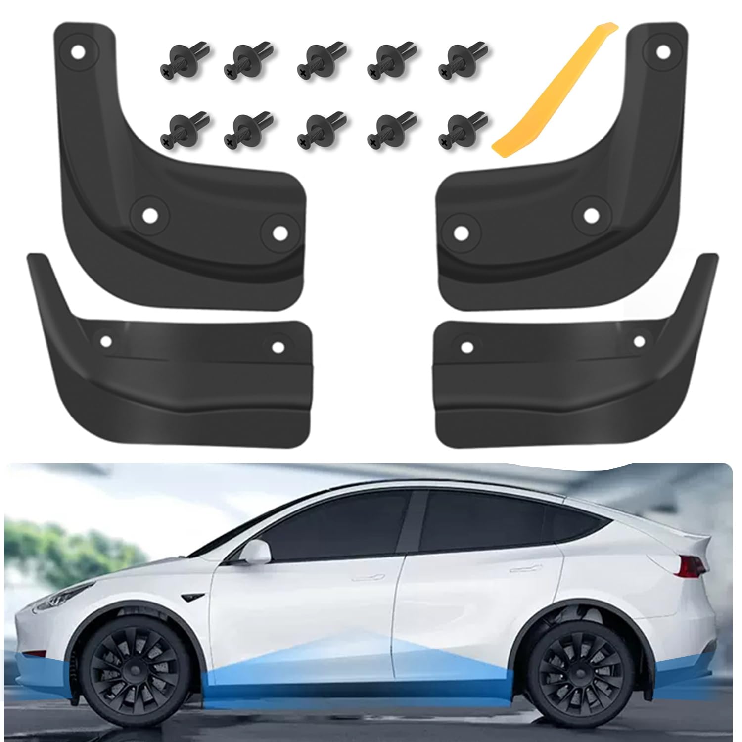 Arcoche Schmutzfänger für Tesla Model 3 Highland, Mud Flaps Schmutzfänger Spritzschutz Modell 3 Highland 2024, Ohne Bohren Schmutzfänger für Tesla Model 3 Highland Zubehör von Arcoche