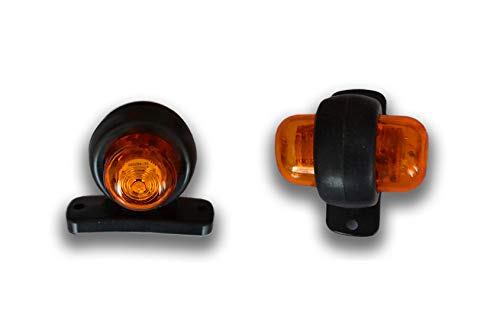 2 x 24 V LED 2 SMD Bernstein/Gelb/Orange Seitenmarkierungsleuchten Umrissleuchten Positionsleuchten für LKW, Anhänger, Fahrgestell, Bus, 2 Stück von Ardillion