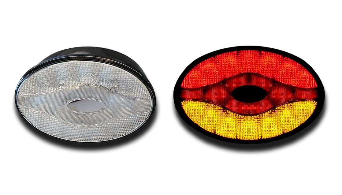 Ardillion 2 x LED-Rückleuchten, oval, 3 Funktionen, Traktor, AGRI-Rollmaschine, individuelle Projekte, RoHS, ECE R7 R6, EMC R10 Zulassung von Ardillion