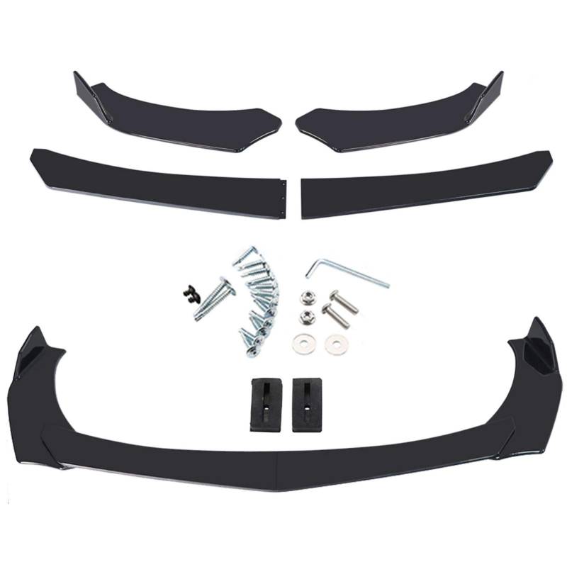 Ardorman Auto Frontlippe Universal Frontstoßstange Automobile Lippe, Frontspoiler Lippe Auto Frontlippe, Auto Front Spoiler Lippenabdeckung Dekor Schwarz Spitz von Ardorman