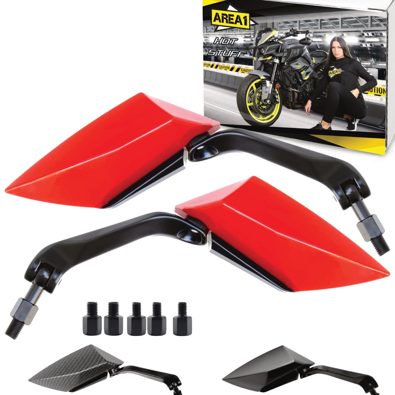 Rückspiegel Spiegel Set kompatibel mit Kymco Agility 50, 125, 200, 300I, Heroism (V31) von Area Longboard
