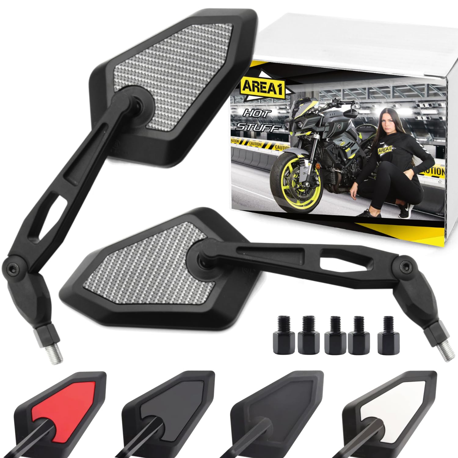 Rückspiegel Spiegel Set kompatibel mit Suzuki GSR 750 ABS, GSR 600 (V32) von Area Longboard