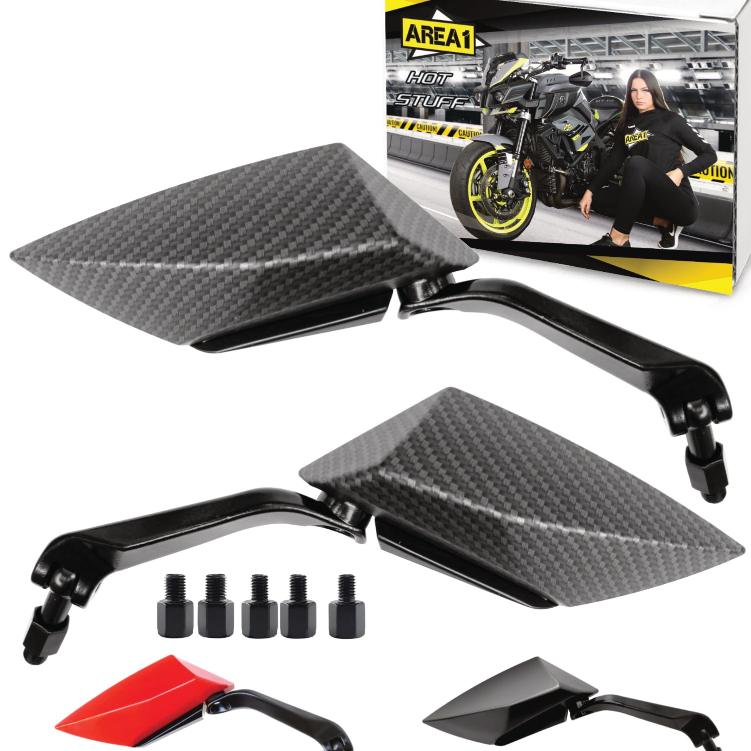 Rückspiegel Spiegel Set kompatibel mit Yamaha DT 125R, DT 125 X, DT 50, DT 50R (V30) von Area Longboard