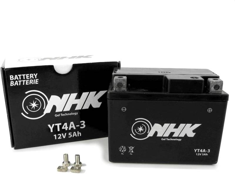Wartungsfreie Gel Batterie 5Ah kompatibel mit Yamaha Neos 100 2T SB041, BWs 50 Original 11- SA231, Neos 50 2T 08-12 SA34, Neos 50 2T 13- SA451 (YT4A-3) von Area1
