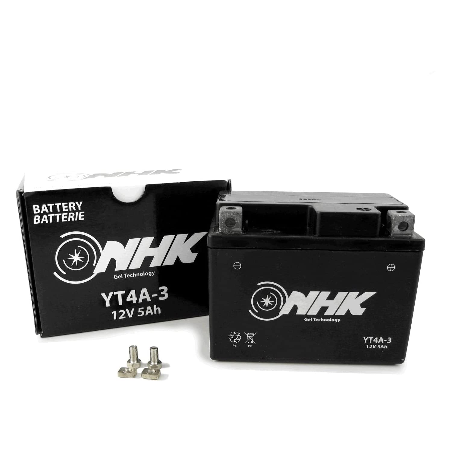 Wartungsfreie Gel Batterie 5Ah kompatibel mit Yamaha Neos 50 2T 97-01 5AD, Neos Easy 50 2T 13- SA457, Why 50 02-03 SA03B, Why 50 04-13 SA03E (YT4A-3) von Area Longboard