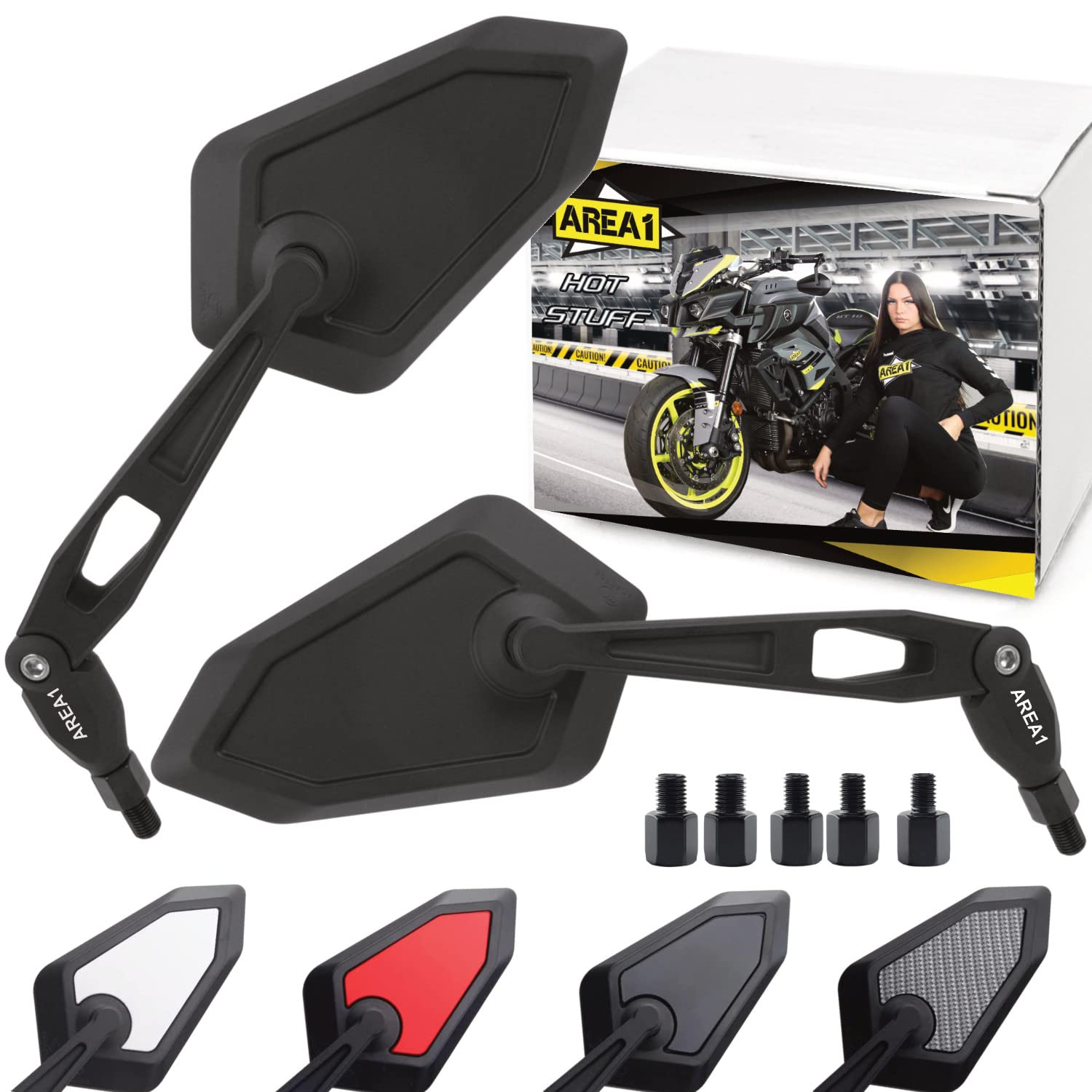 2x Spiegel Set kompatibel mit Honda SH 125, 150, SH 300I, Scoopy, Sport, Top Box (V6) von Area1