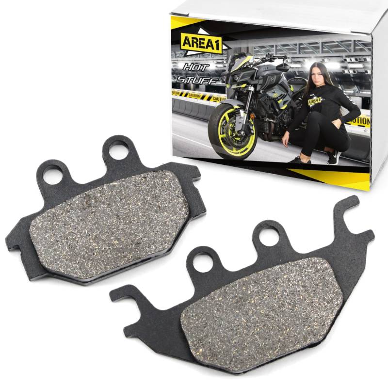 Area1 Ersatz Bremsbeläge hinten Hinterrad kompatibel mit MT-125, 2014-2019 / YZF-R 125 2008-2018, (Semi-Metall) kompatibel mit passend für Sym Bremsbelag Bremsklötze von Area1