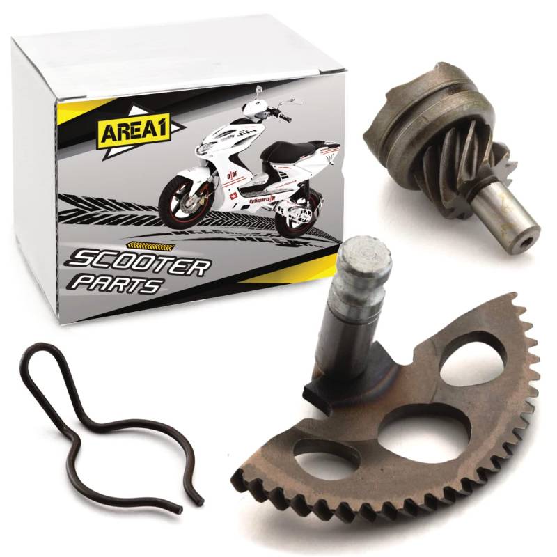 Area1 Kickstarter Reparaturset (Ritzel/Mitnehmer) 50ccm 2-Takt. Kompatibel mit NRG mc2 mc3 Power TPH Fly Liberty Free Zip Free Sfera, Runner, SR R, S Sprint ET2 LX LXV von Area1
