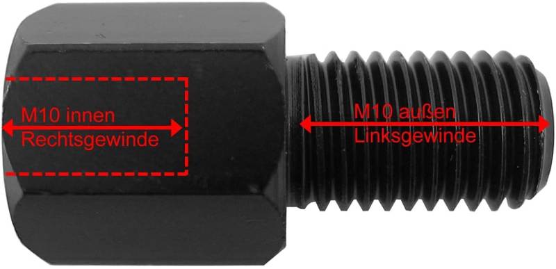 Area1 M10 Rechtsgewinde auf M10 Linksgewinde Motorradspiegel Adapter (1 Stück) kompatibel mit Yamaha Motorrädern (M10 Rechts auf M10 Links) von Area1