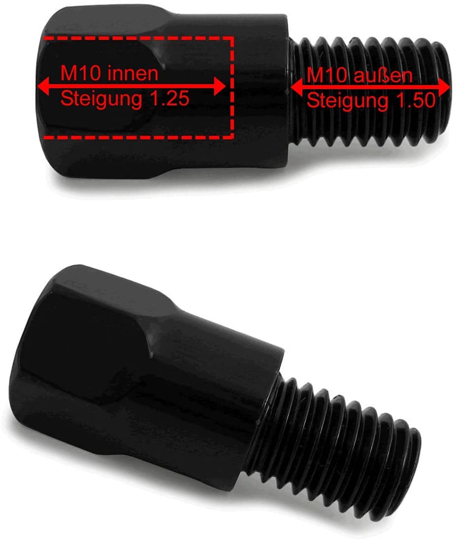 Area1 M10 x 1,25 auf M10 x 1,50 Motorradspiegel Adapter (2 Stück) kompatibel mit BMW Motorrädern (Set2 kompatibel mit BMW) von Area1