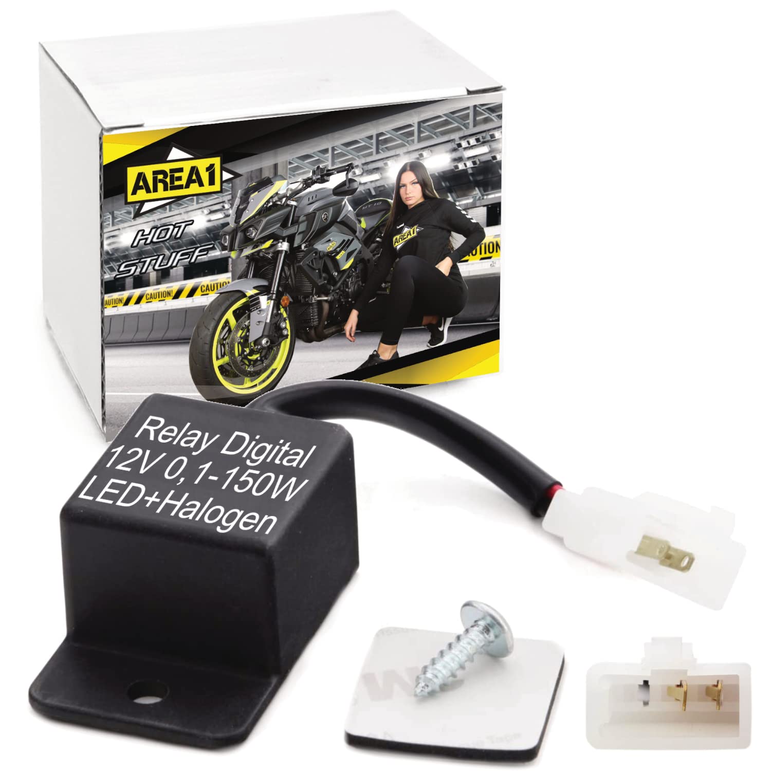 Area1 Motorrad Blinker Relais digital für LED Halogen und Glühbirnen, lastunabhängig 12V 0.1-150W 2 Pin/2 Polig LED Blinkgeber elektronisch kompatibel mit Area1 Motorrad Blinker Relais digital für LED Halogen und Glühbirnen, lastunabhängig 12V 0.1-150W 2 Pin/2 Polig LED Blinkgeber elektronisch kompatibel mit von Area1