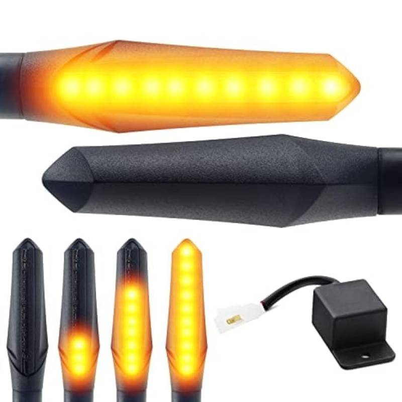 Area1 Motorrad LED Blinker e-geprüft Lauflicht-Effekt 2 Stück/M8 + LED Relais für z.B. 790 Duke 390 Duke 690 SMC/R MT07 MT09 MT125 Z900 Z650 Z500 Z125 CMX CB Hornet SV650 GSXS R12 S1000 F750GS R1250GS von Area1