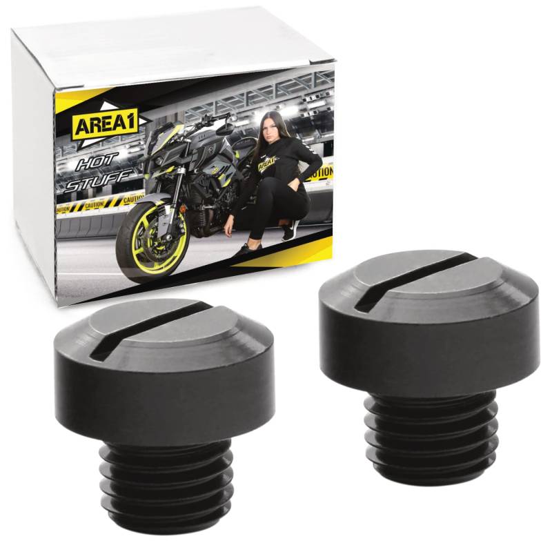 Area1 Motorradspiegel Gewindeabdeckung 2Stück M10x1,25 Linksgewinde/Blindstopfen für Lenkenendenspiegel. Kompatibel mit CBF, F Hornet, XRV Africa Twin, XLV Varadero, CBR R, CB, CBF, SF CG, VTR, VT von Area1