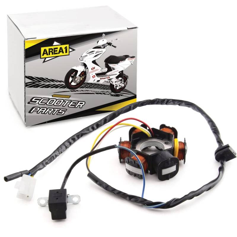 Area1 Ersatz Lichtmaschine Stator für 50ccm. Kompatibel mit Speedfight 3 Speedfight 4 Jetforce Citysta, Django Elystar Ludix Kisbee Looxor New Vivacity TKR Streetzone von Area1