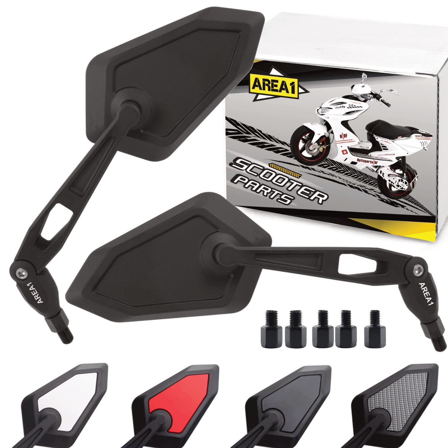 Rückspiegel Spiegel Set kompatibel mit Niu NQi GT/S Sport, MQi GT/S Sport, UQi GT (V6) von Area1