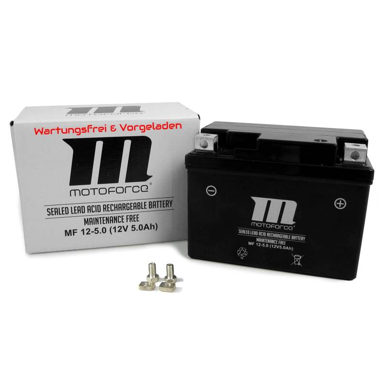 Wartungsfreie Batterie YT4A-3 5Ah MBK Ovetto 50 2T 04-07 SA21, Stunt 50 AC 03-13 1S0/3C7, Ovetto 50 One 2T 13-2DK, Ovetto 50 2T 13-2AP (Motoforce) von Area1