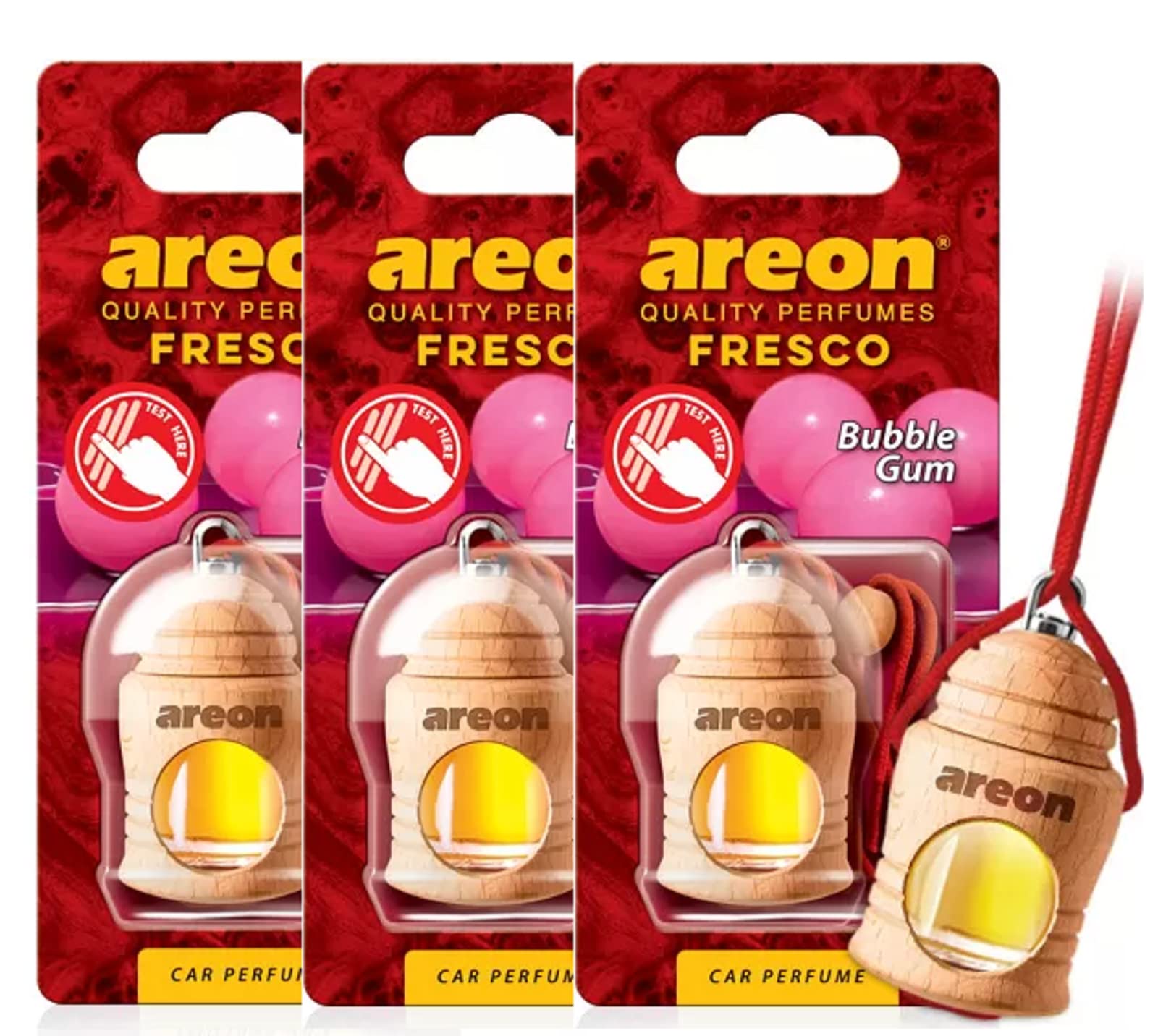 areon Fresco Auto Bubble Gum Aroma Parf?m Baum Lufterfrischer Home Office (Pack von 3) von Areon Car Parfume