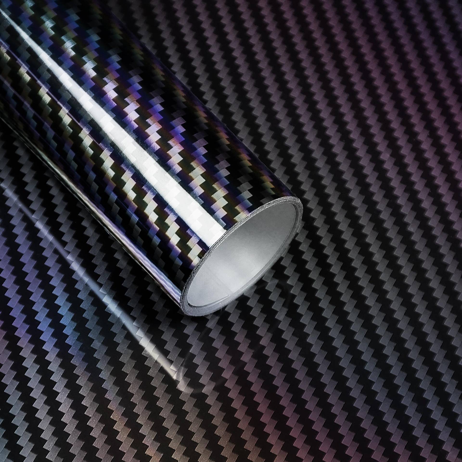 Arespark 2D Holographische Carbon Folie Selbstklebend, Regenbogen Laser Glanz Car Wrapping (Schwarz, 150 X 30 cm) von Arespark