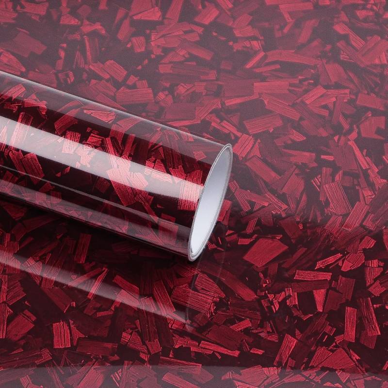 Forged Carbon Folie, Rot Autofolie,150 X 30cm, Selbstklebend Autofolie aus Vinyl, Arespark Auto Schutz Carbon Folie von Arespark