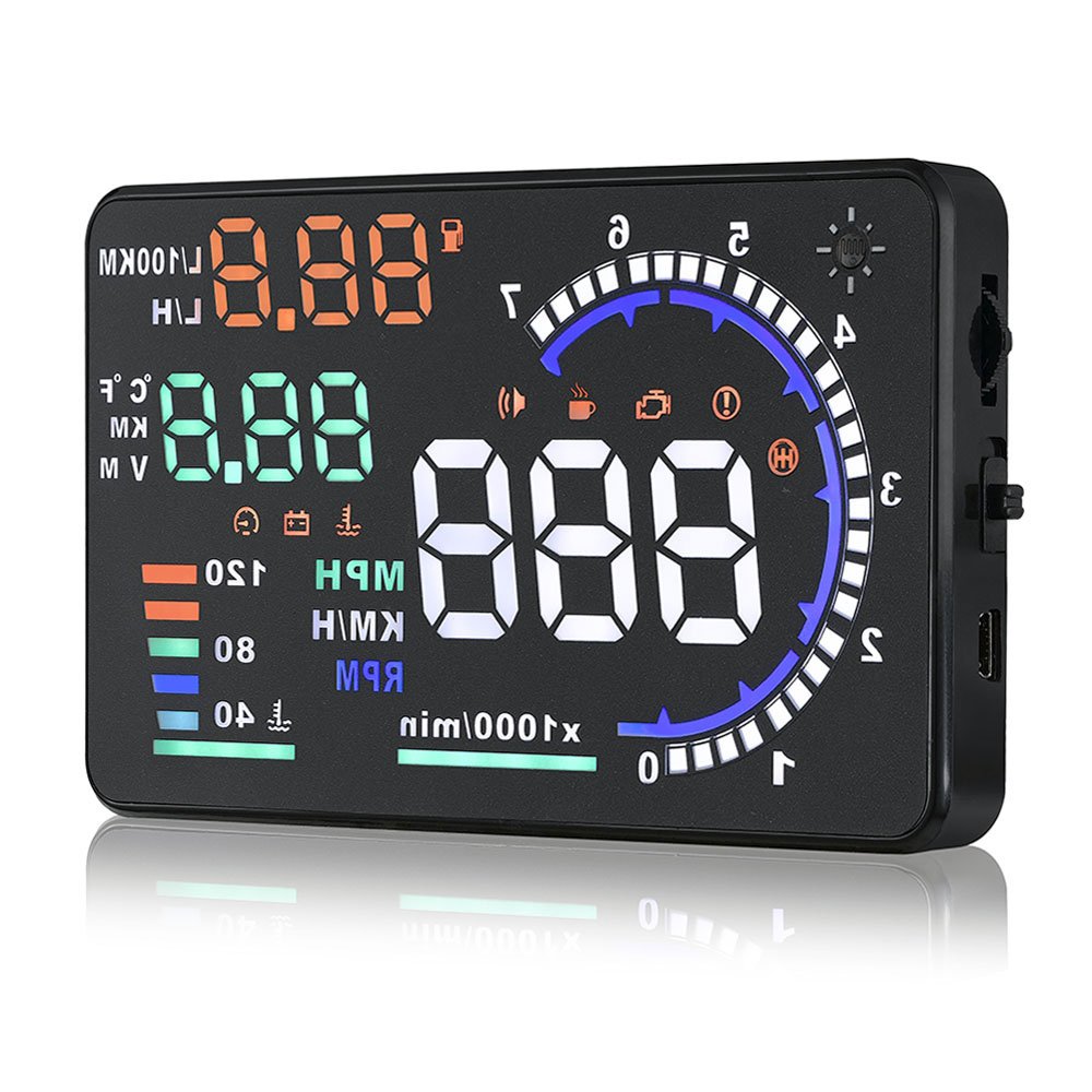 Arestech 14 cm A8 OBD2 Windschutzscheibe HUD Head Up Display mit Anzeige RPM MPH Geschwindigkeitswarnung Kraftstoffverbrauch Temperatur Arestech 14 cm A8 OBD2 Windschutzscheibe HUD Head Up Display mit Anzeige RPM MPH Geschwindigkeitswarnung Kraftstoffverbrauch Temperatur von Arestech