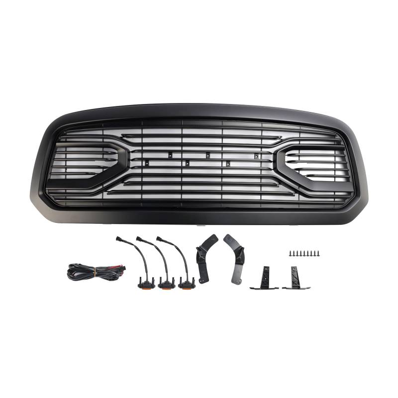 Areyourshop Black Big Horn Style Front Bumper Grill Grille Fit für DODGE Ram 1500 2013-2018 von Areyourshop