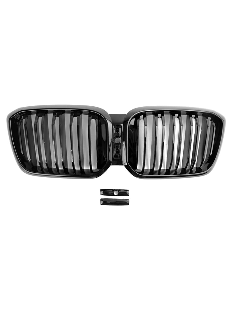Areyourshop Fit für BMW X3 G01 X4 G02 2022-2023 (Nach Juni 2022) Front Spoiler Grill, Doppellinien-Design, Glanzschwarz, Kunststoff, Direkt ersetzbar von Areyourshop
