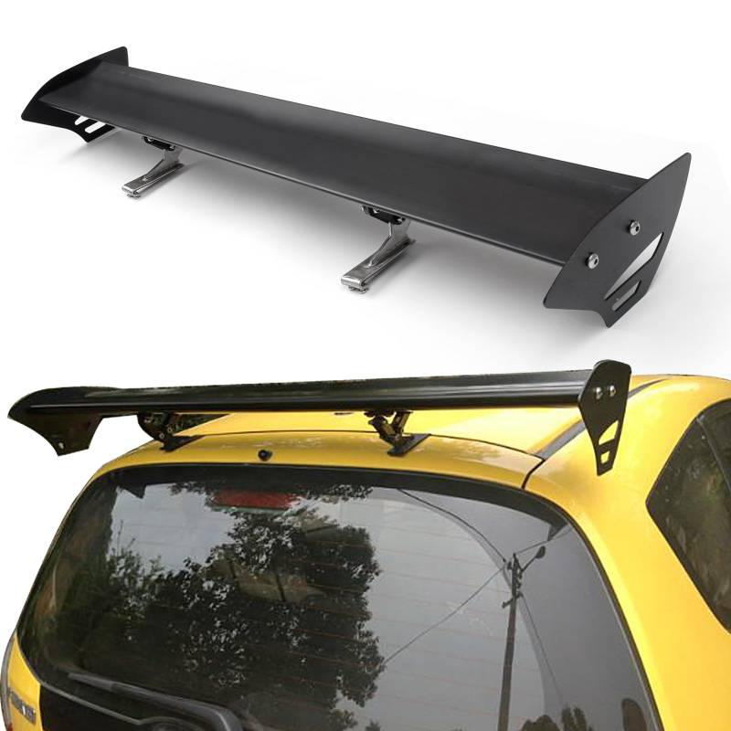 Areyourshop Heckspoiler Universal,Auto Spoilerlippe Universal Hatch Adjustable Aluminum GT Rear Trunk Wing Racing Trunk Spoiler Black von Areyourshop