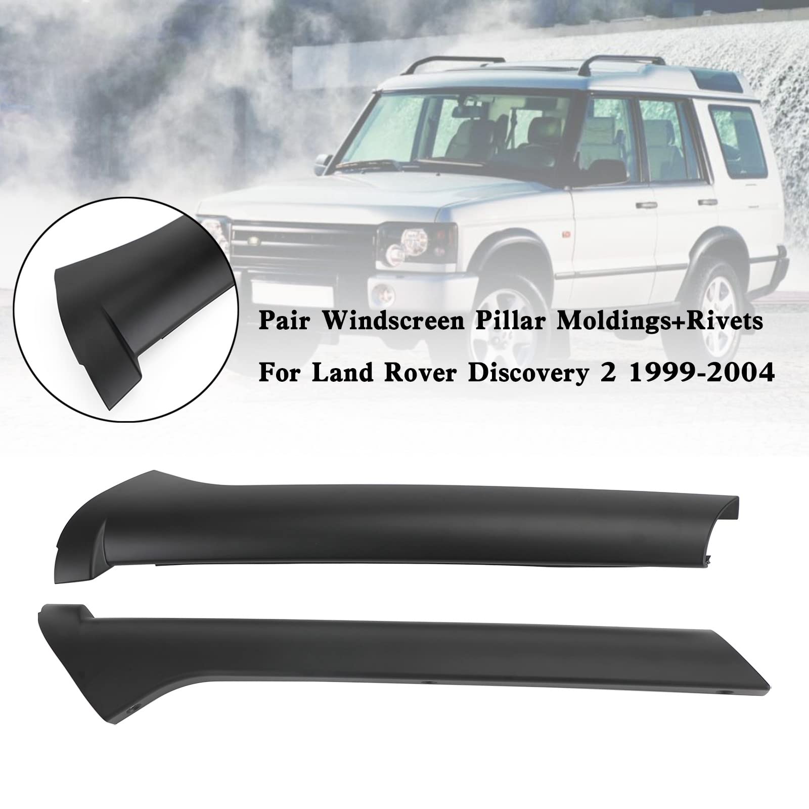 Areyourshop Pair Windscreen Pillar Moldings+Rivets Fit für Land Rover Discovery 2 1999-2004 Areyourshop Pair Windscreen Pillar Moldings+Rivets Fit für Land Rover Discovery 2 1999-2004 von Areyourshop
