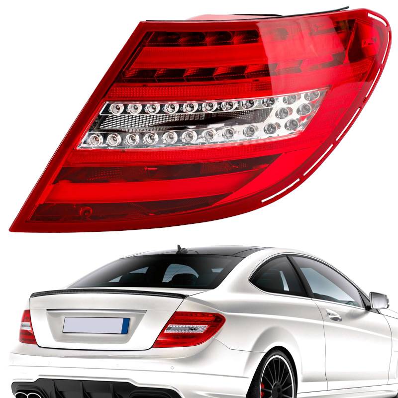 Areyourshop Recht Rücklicht Anhänger Fit für Mercedes W204 C250 C300 C350 C63 2011-2014,LED Rücklicht Passend für OEM:2049060604/166-60048R/2049060703/440-1983R-AS/MB2801135 von Areyourshop