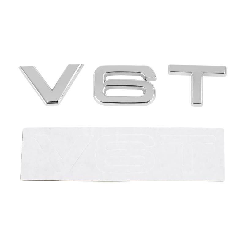 Areyourshop V6T Emblem für Audi A1 A3 A4 A5 A6 A7 Q3 Q5 Q7 S6 S7 S8 S4 SQ5, Chrom von Areyourshop