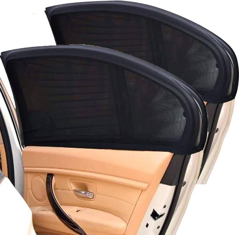 Arikaree® Sonnenblende Auto Baby Modell 2024 Socke Auto Sonne blickdicht Universalgröße Fensterschutz Heckscheibenabdeckung Sonnenschutz Auto ohne Saugnäpfe UV-Schutz (Set 2 Stück) von Arikaree